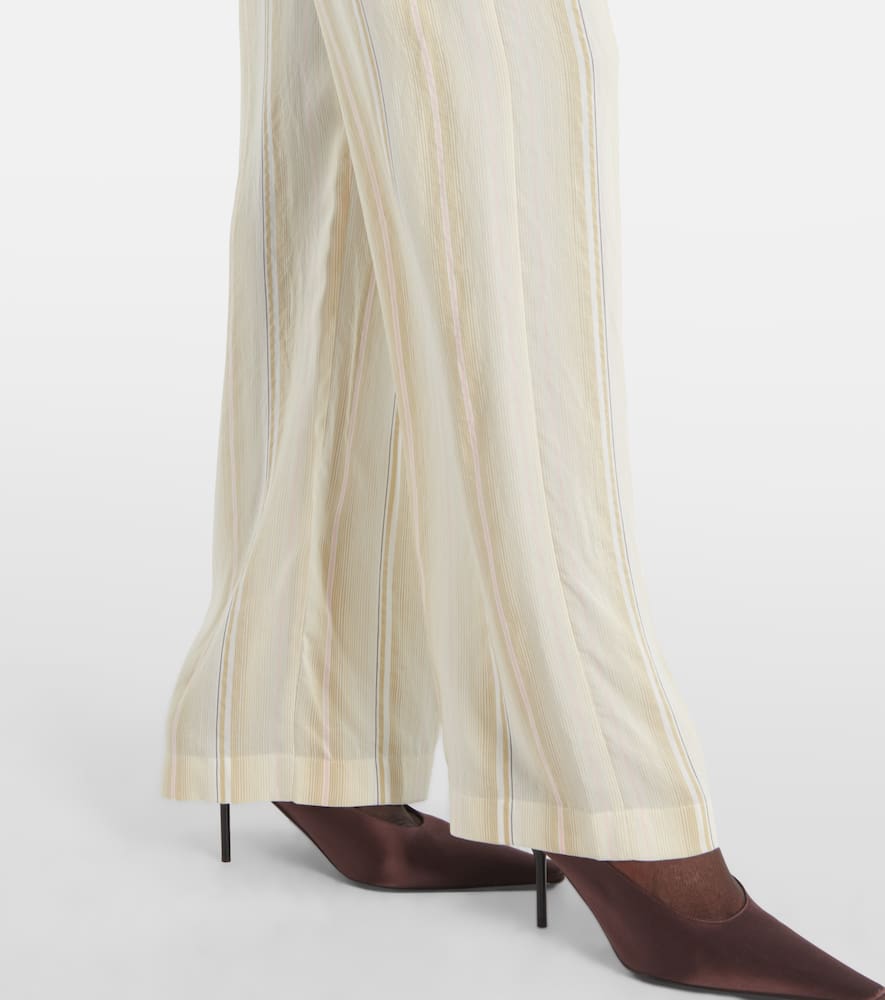 Striped wide-leg pants