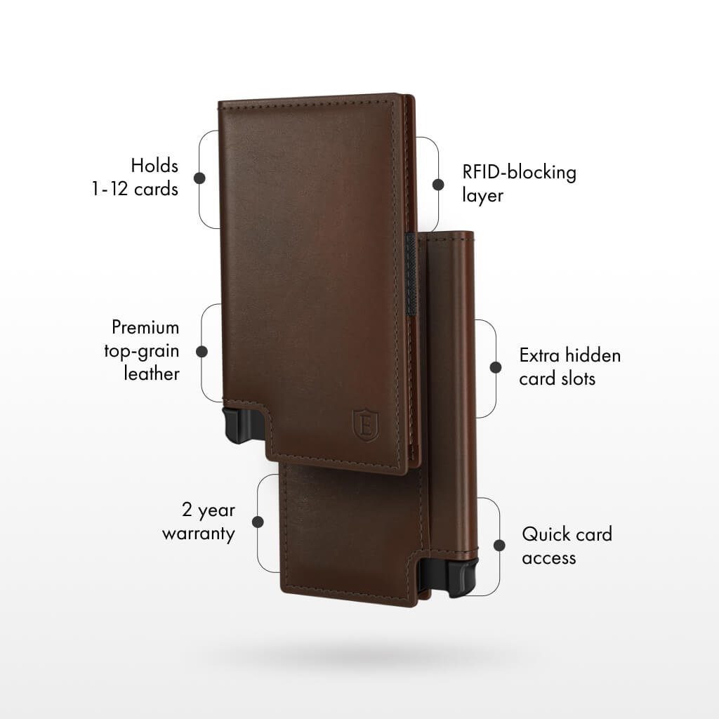 Men's Wallet - Smiley x Ekster Premium Slim Men's Wallet Trackable Wallet Leather Smart Wallet RFID Blocking