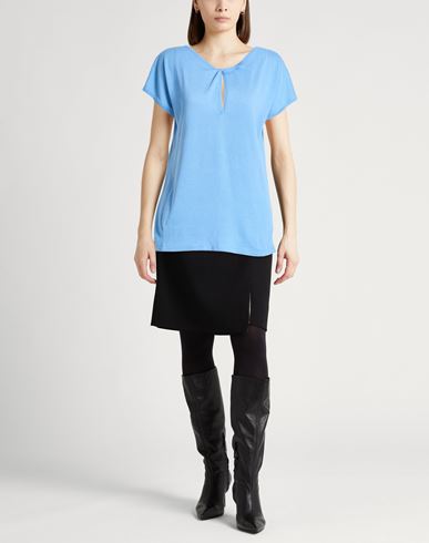 Woman Sweater Azure Size 10 Silk, Cotton