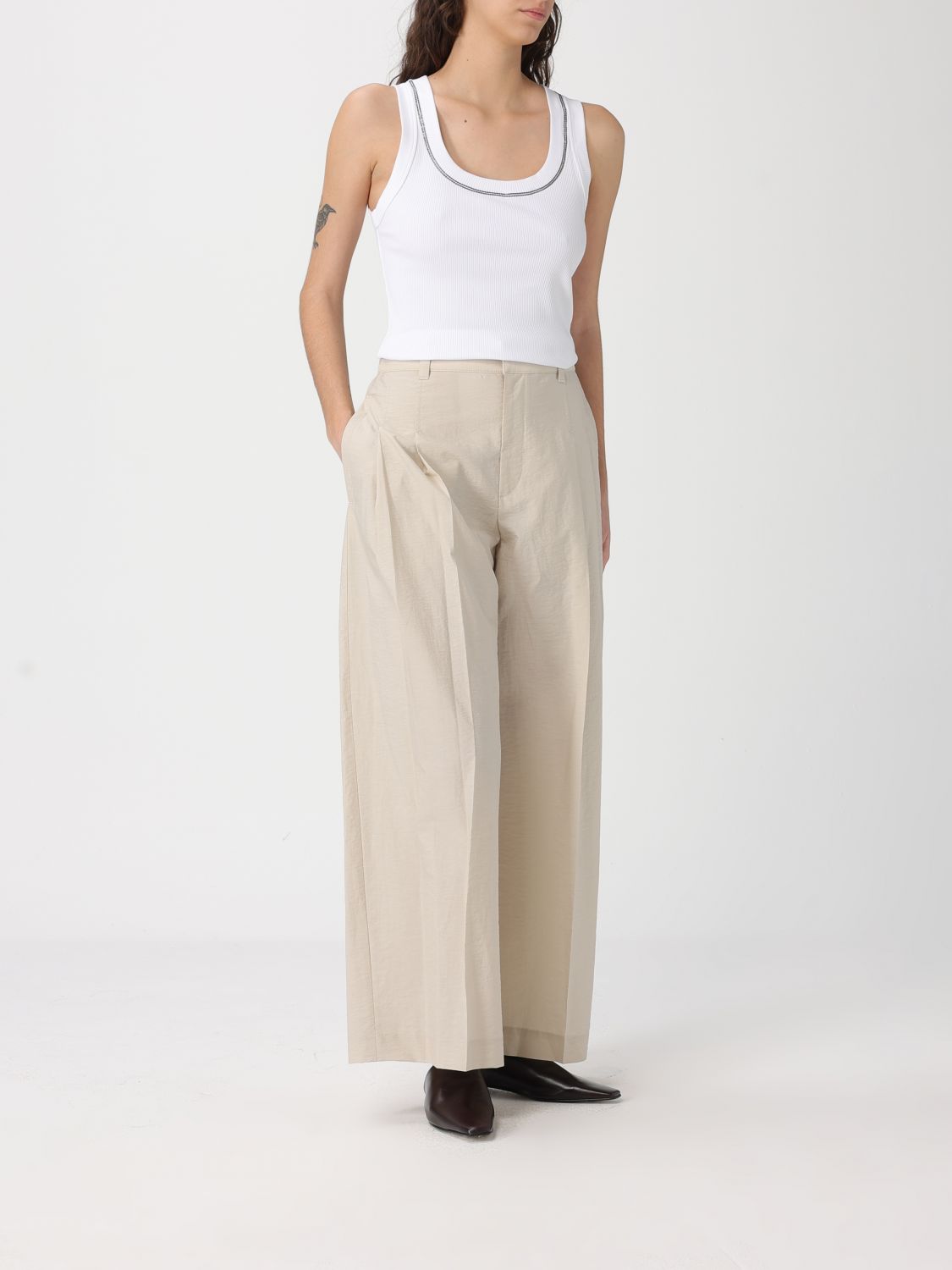 Pants Woman color Beige