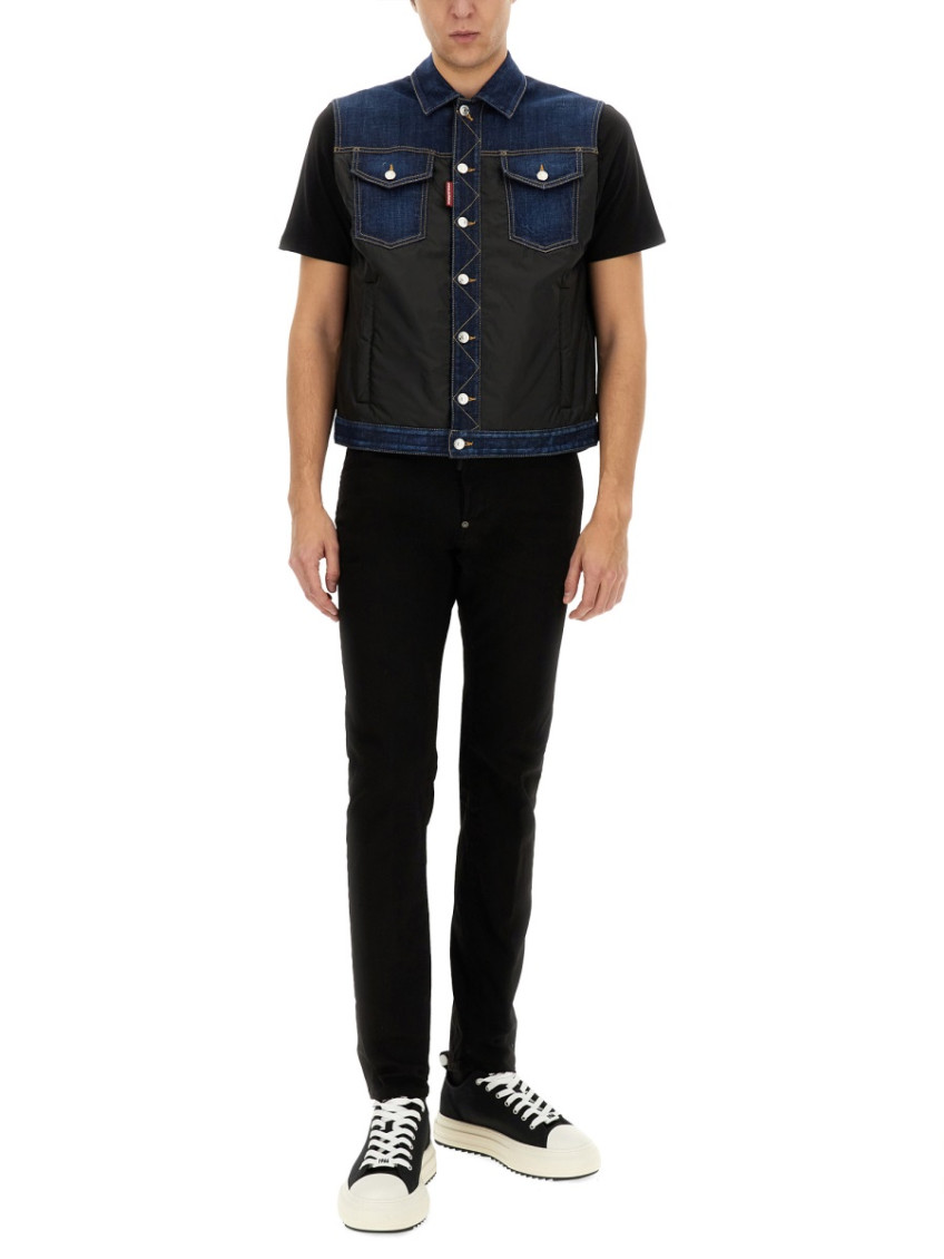 Dsquared2 Men's Puffer Vest in Denim | Size 50 | S74FB0336 Color S30664963