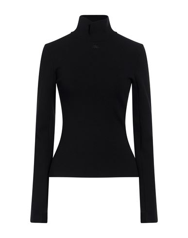 Courrèges Woman Turtleneck Black Size L Viscose, Polyester