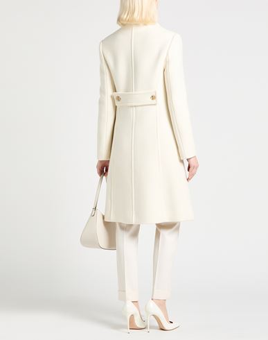 Woman Coat Ivory Size 8 Virgin Wool