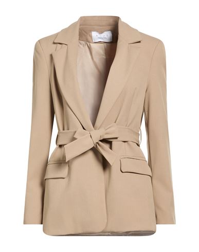Woman Blazer Beige Size 12 Polyester, Viscose, Elastane