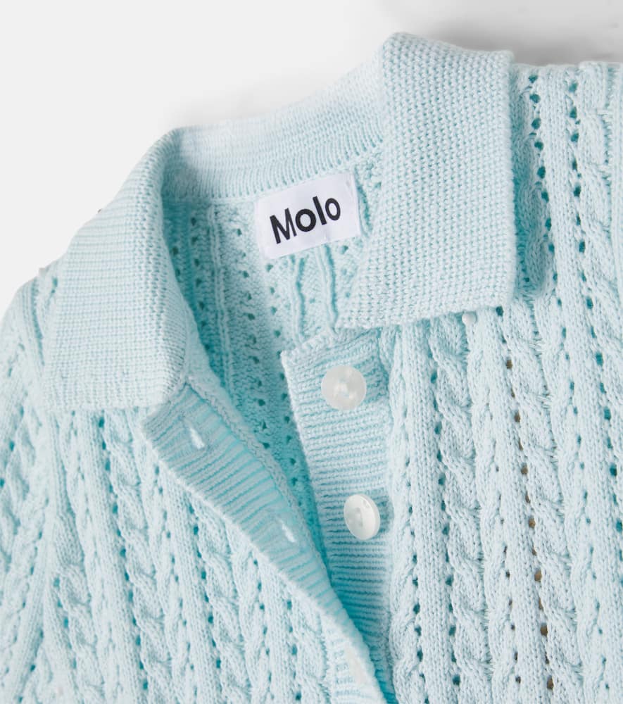 Gretel open-knit cotton polo shirt