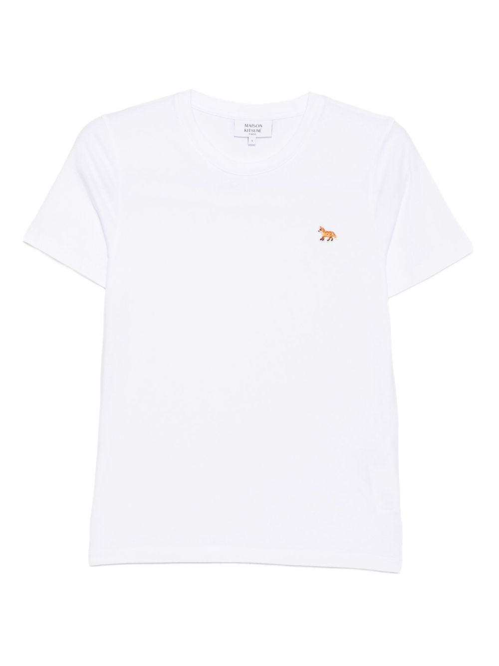 Baby Fox-Embroidered Cotton T-Shirt — White