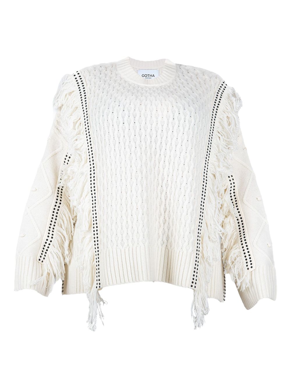 Ruffle-trim sweater - White