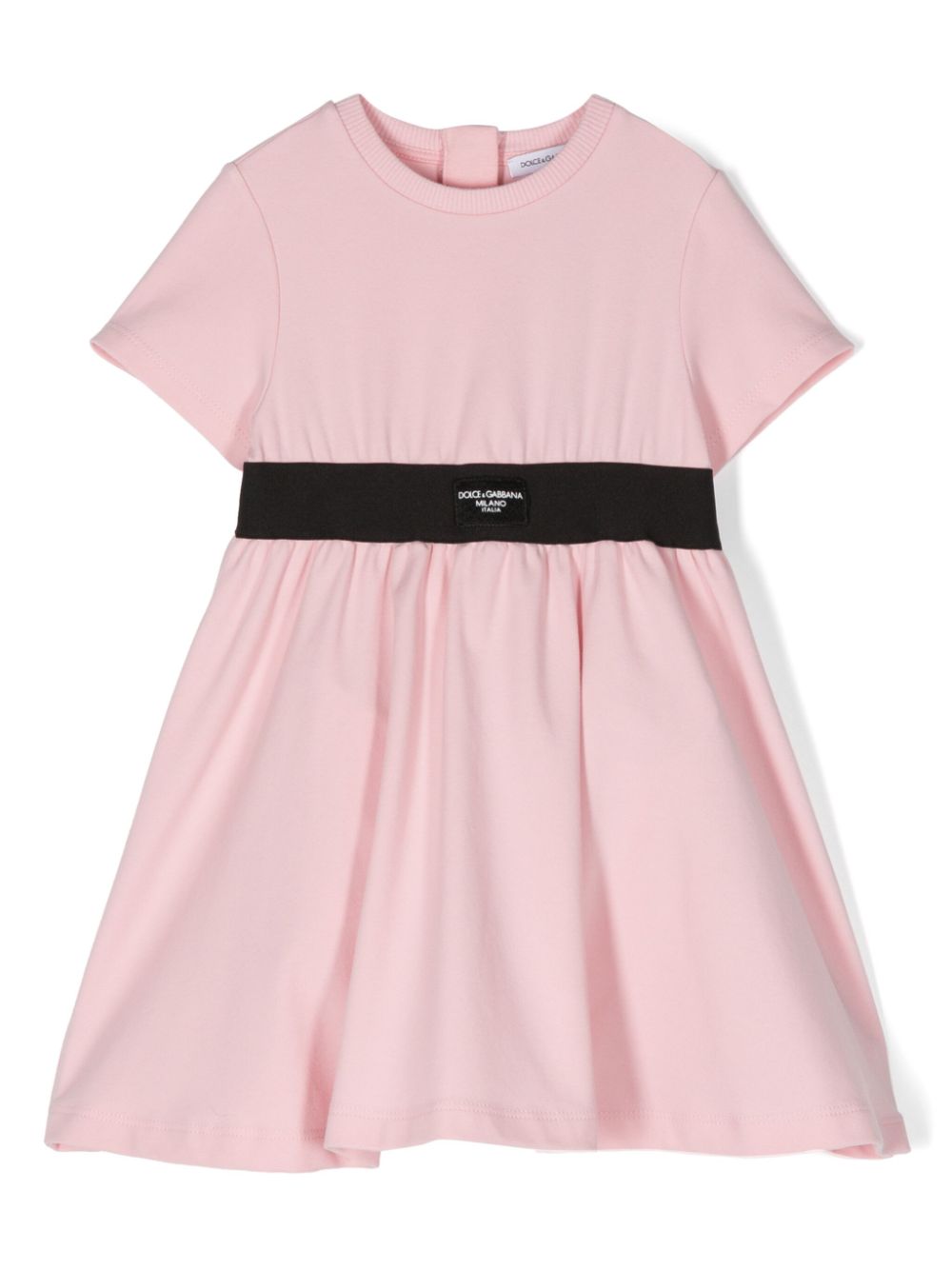 Logo-appliqué cotton dress set - Pink