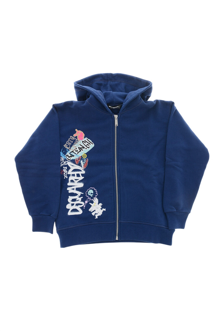 Boys Blue Graphic Jacket