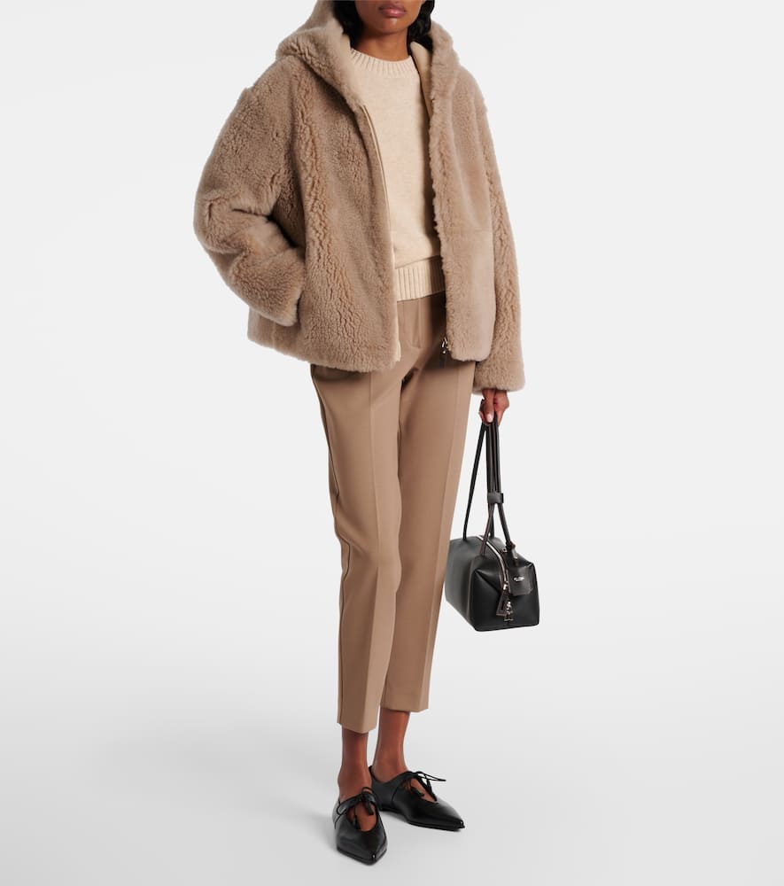 Sole hooded shearling jacket