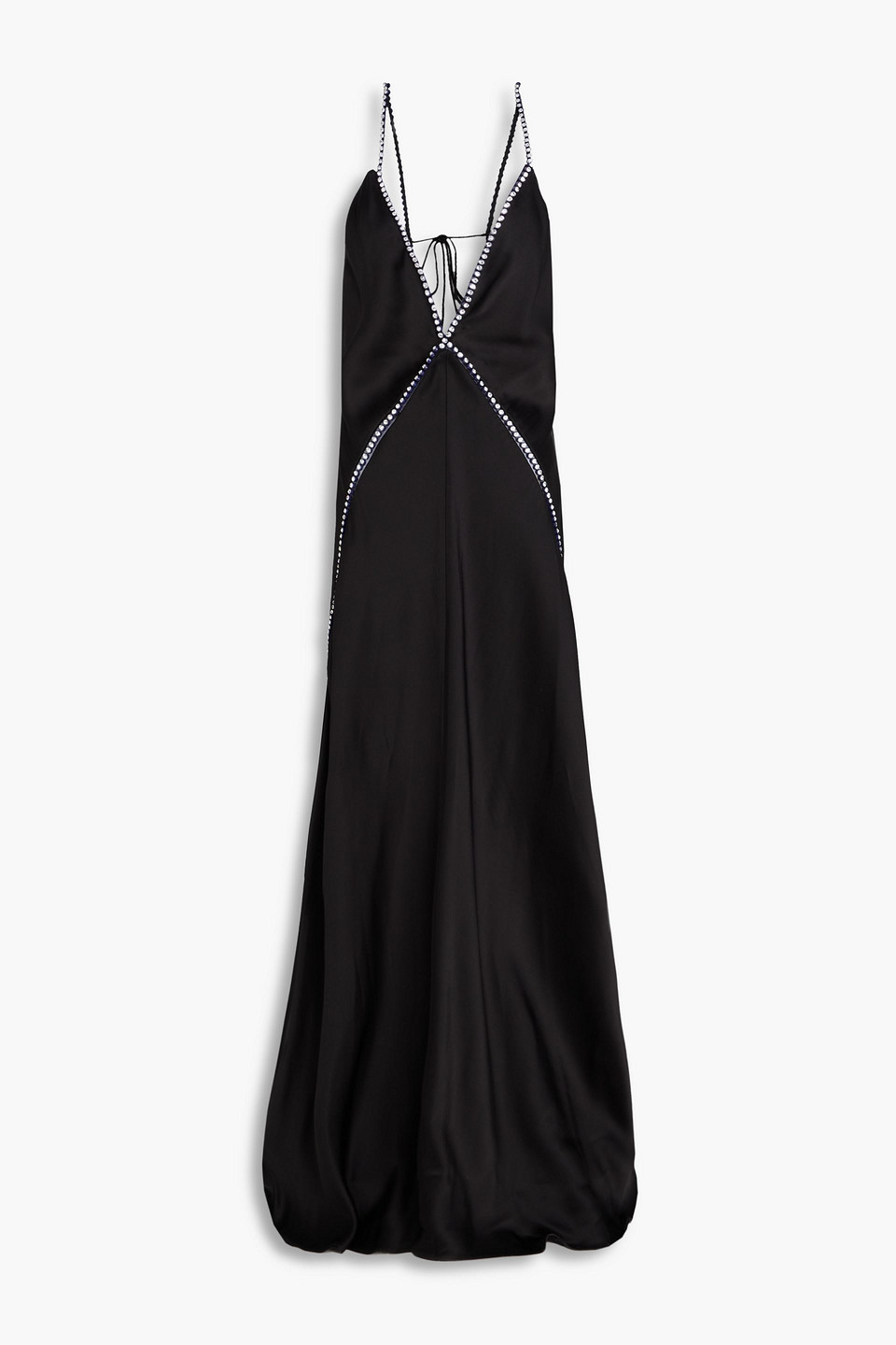 Crystal-embellished satin-crepe gown - Black - IT 48