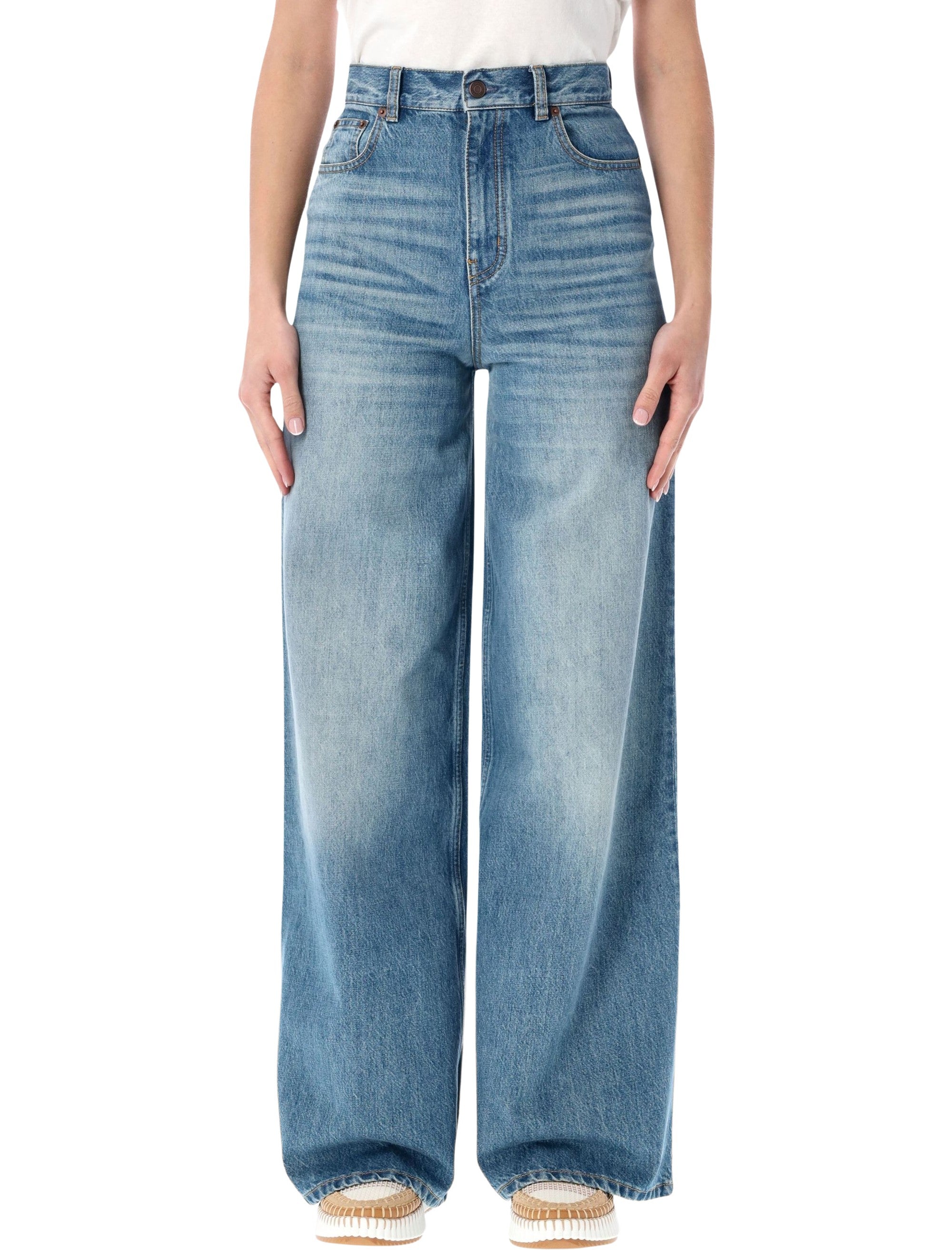 Chloé High-Rise Wide-Leg Organic Cotton Jeans - Size 26
