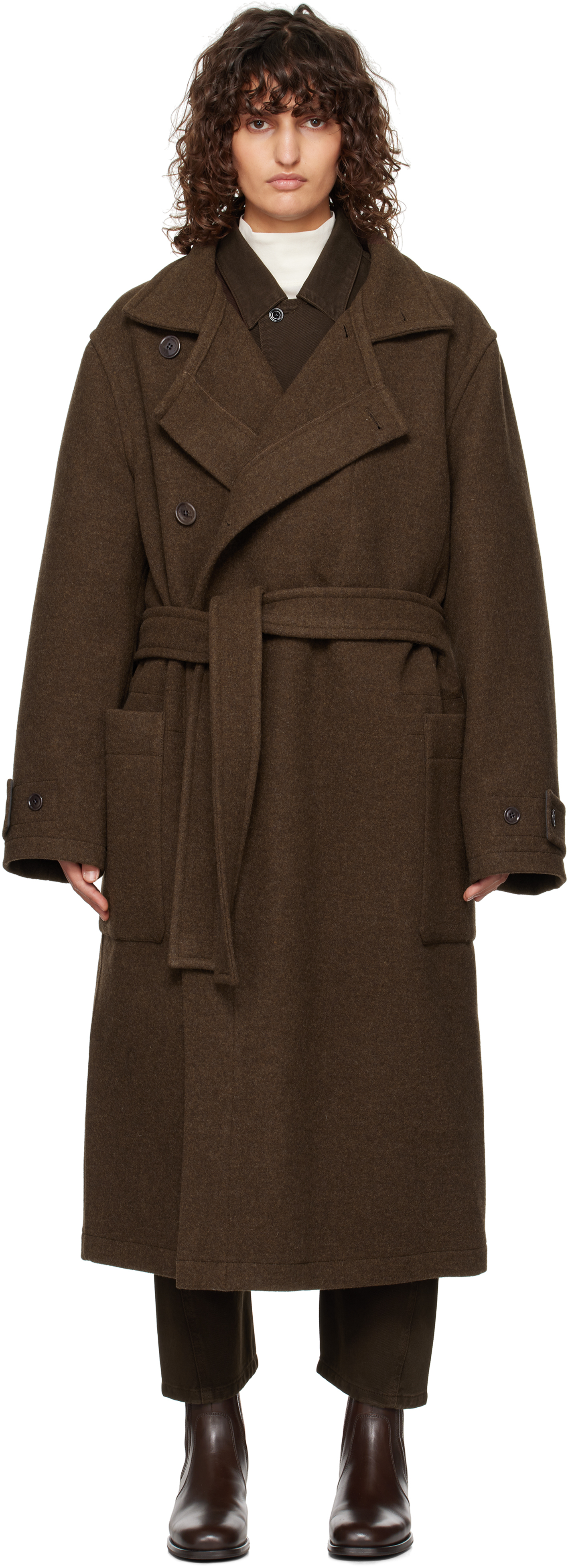 LEMAIRE Brown Wrap Coat