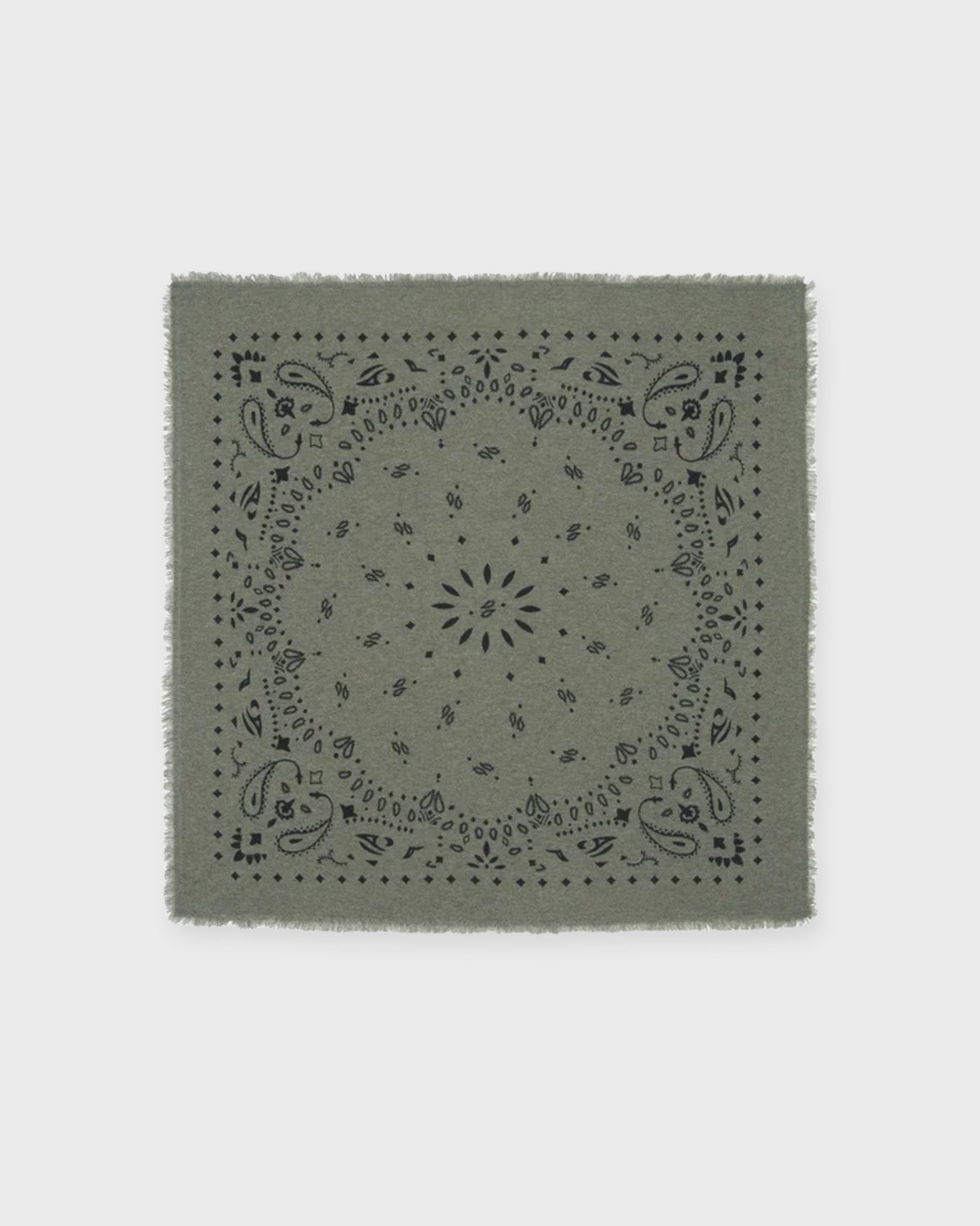 KUJTEN Hachiko Cashmere Bandana Scarf Khaki ONESIZE