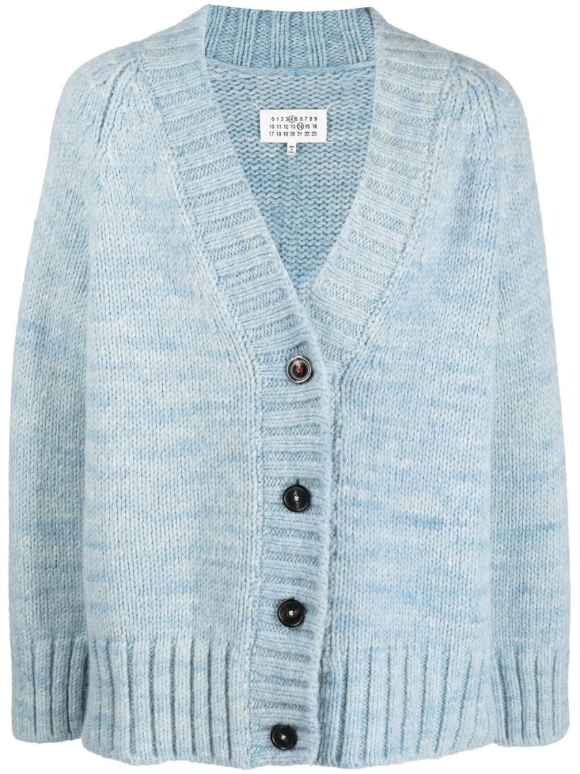 V-neck button-up cardigan