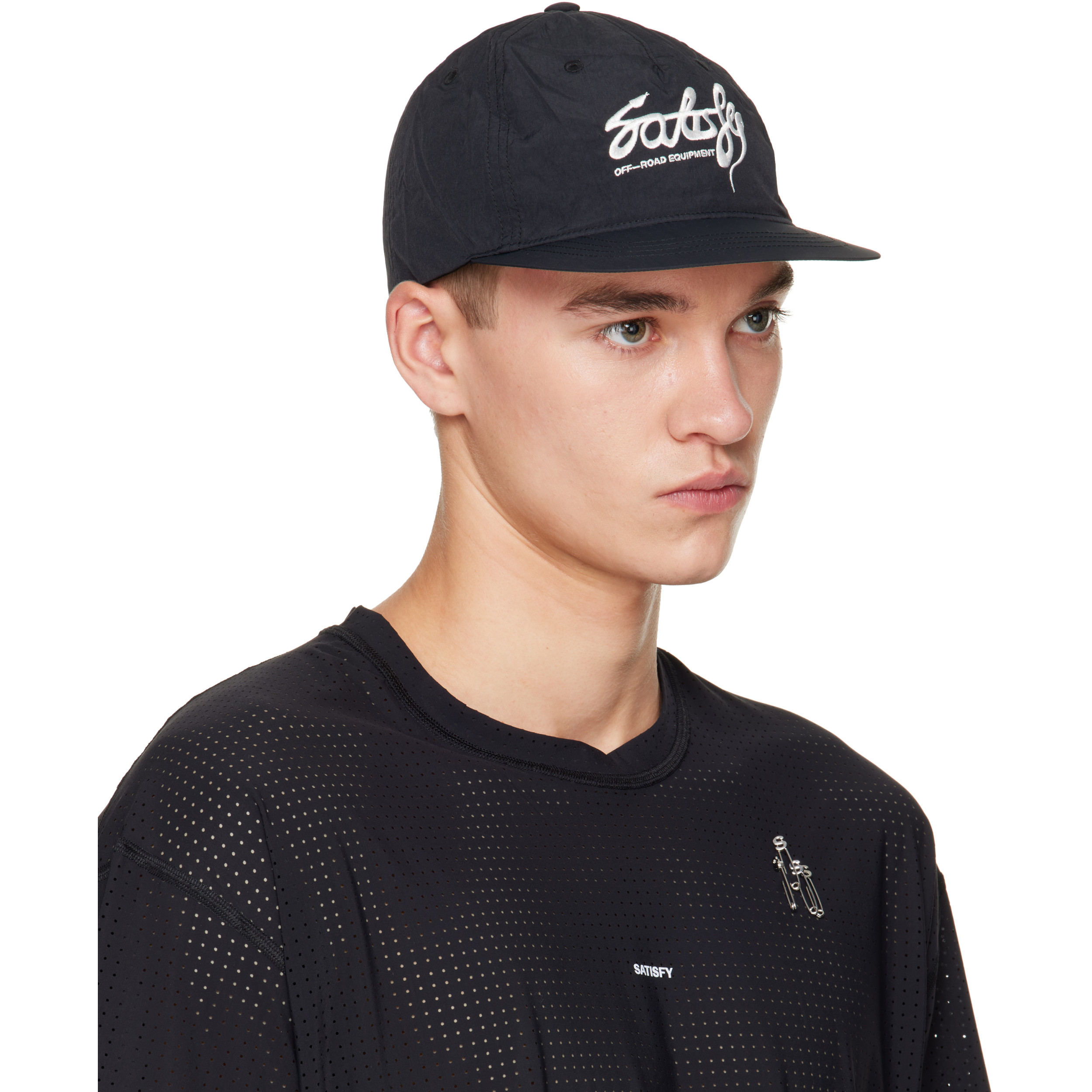 Black FliteSilk 5 Panel Pinch Cap