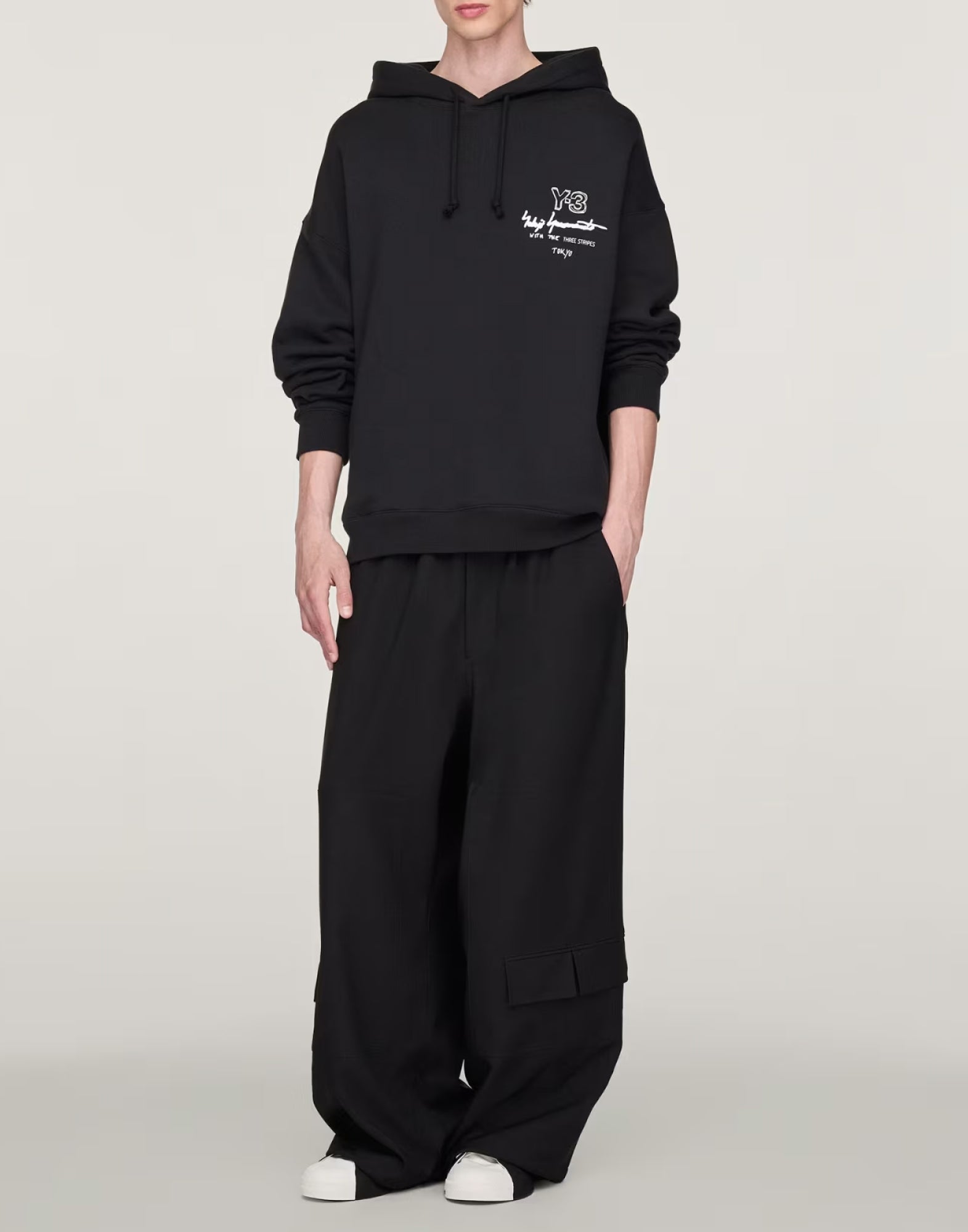 Logo-Embroidered Cotton Hoodie — Black