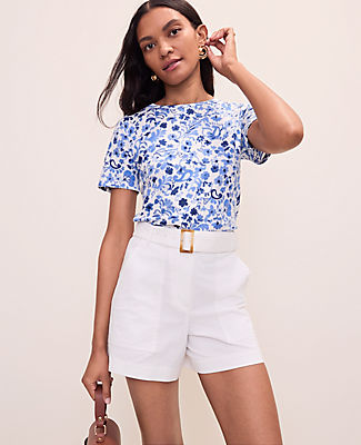 Ann Taylor Paisley Crew Neck Tee