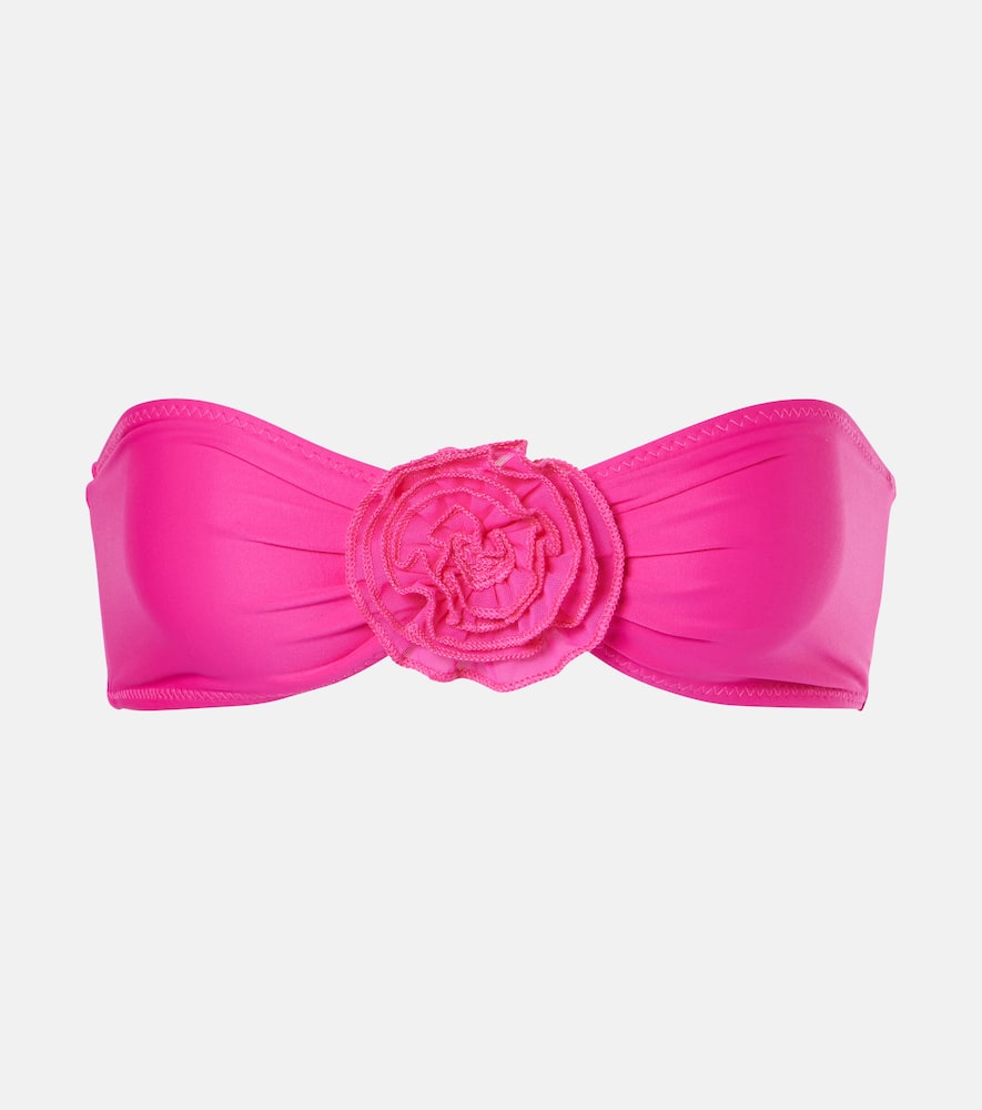 Rose bandeau bikini top