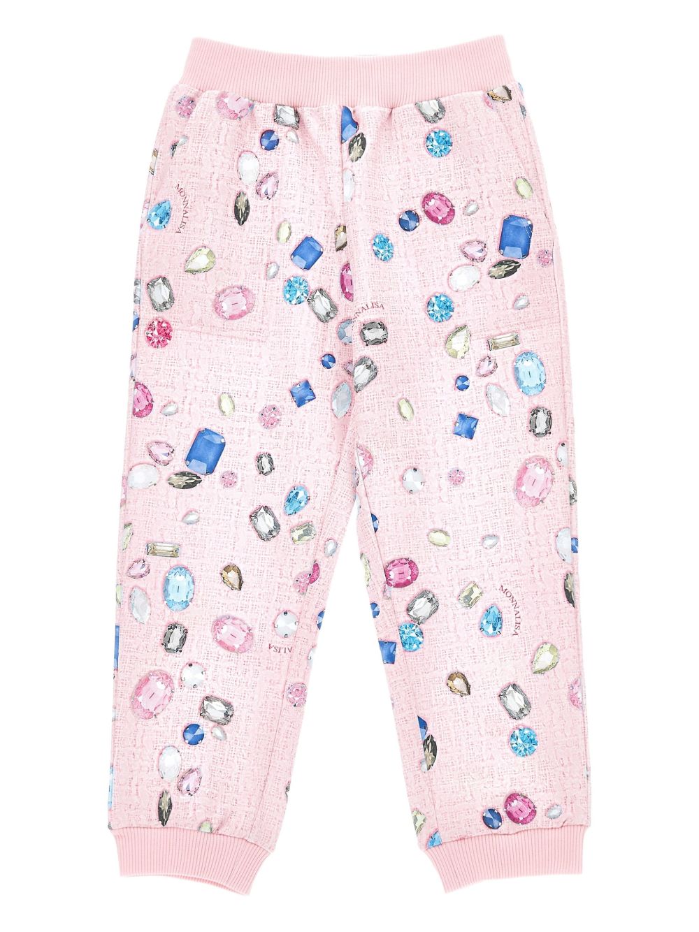 Gem-printed track pants - Blue