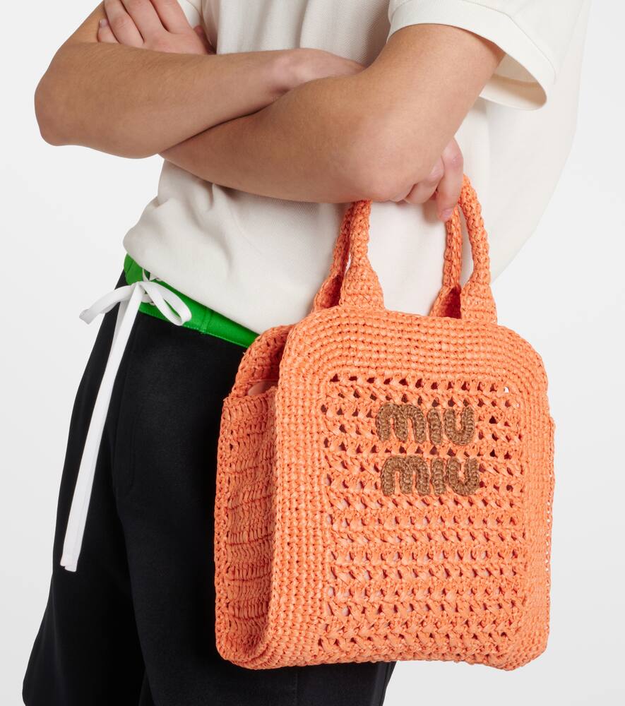 Miu Miu Small raffia tote bag