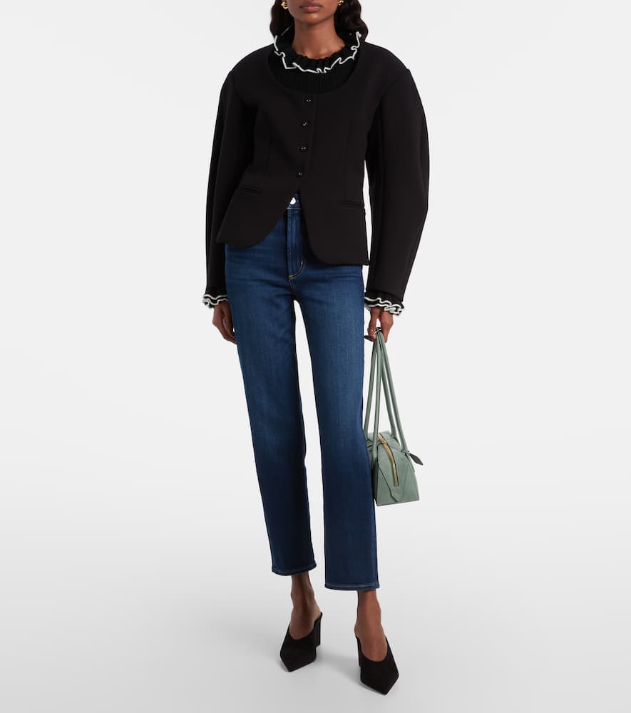Caia cropped mid-rise straight jeans