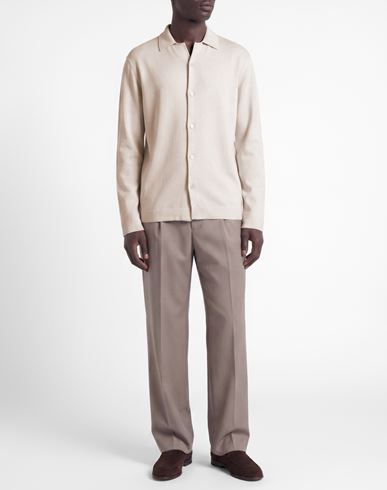 Man Shirt Off white Size M Linen, Cotton