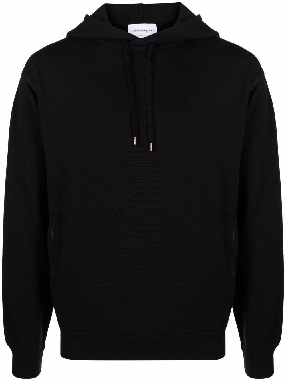 Long-sleeved cotton hoodie - Black