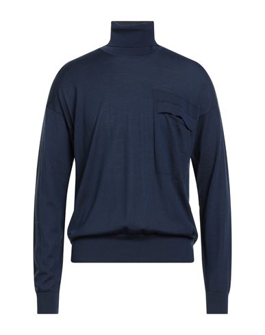 Man Turtleneck Blue Size 38 Wool