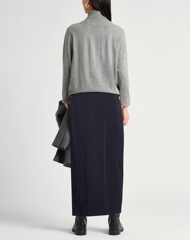 Woman Maxi skirt Midnight blue Size 10 Cotton, Linen