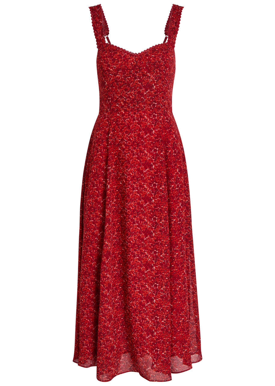 Lela Floral-print Georgette Midi Dress