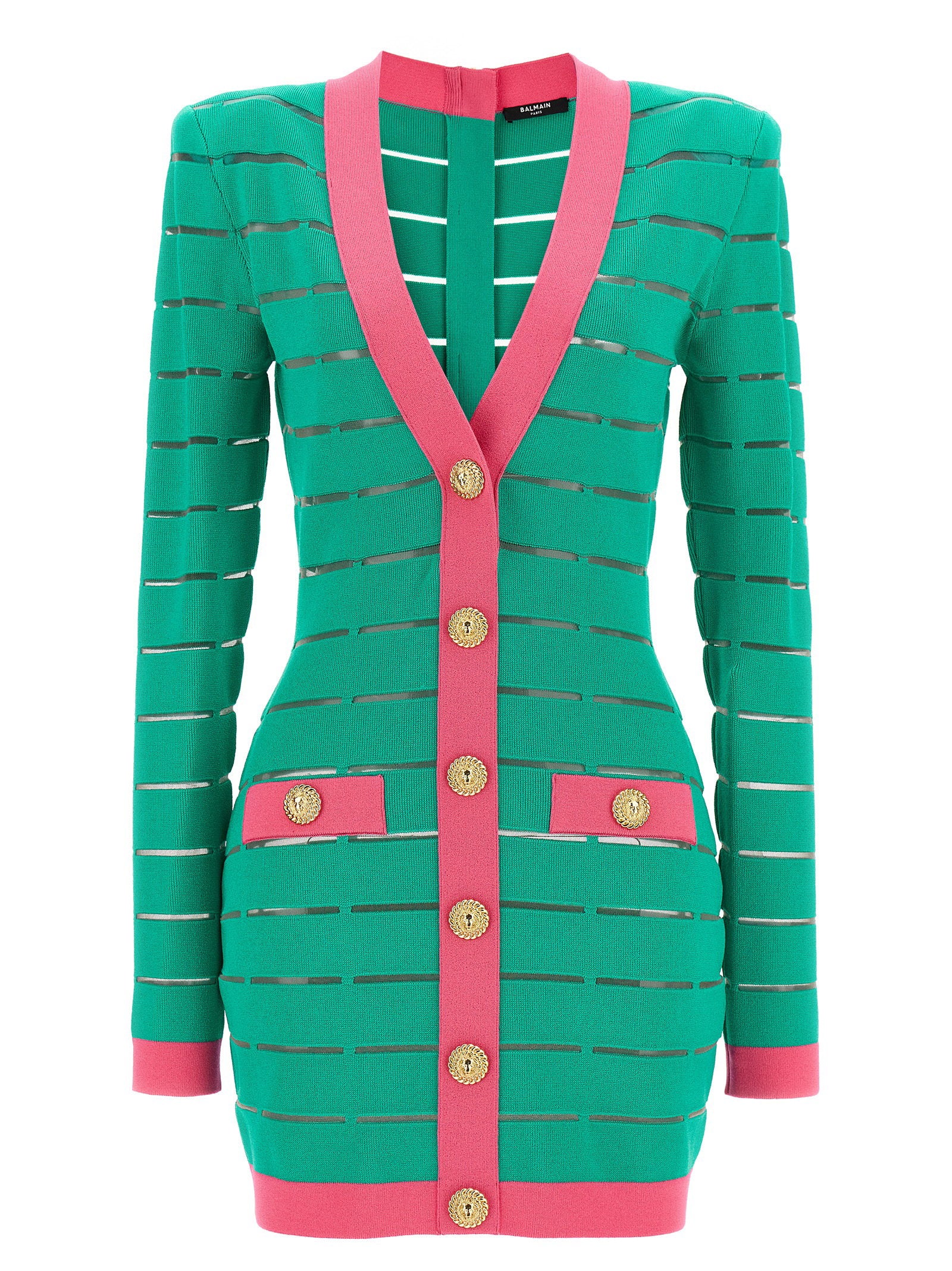 Two-Tone Knit Dress — Emerald