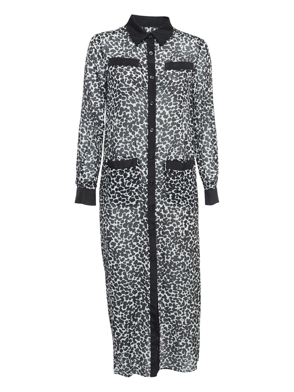 Leopard-print silk dress - Black