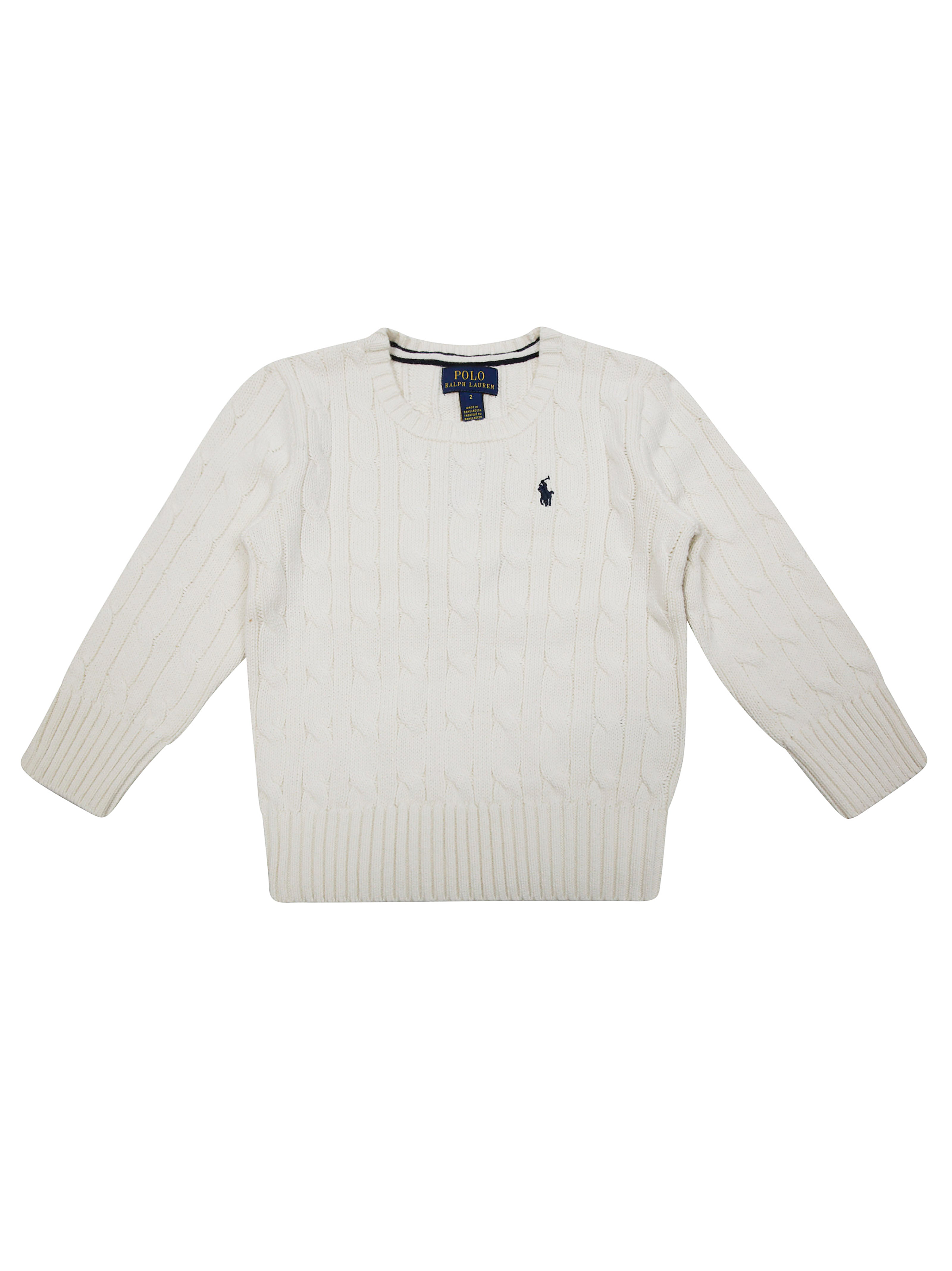 Mini Cotton Sweater with Contrast Embroidery