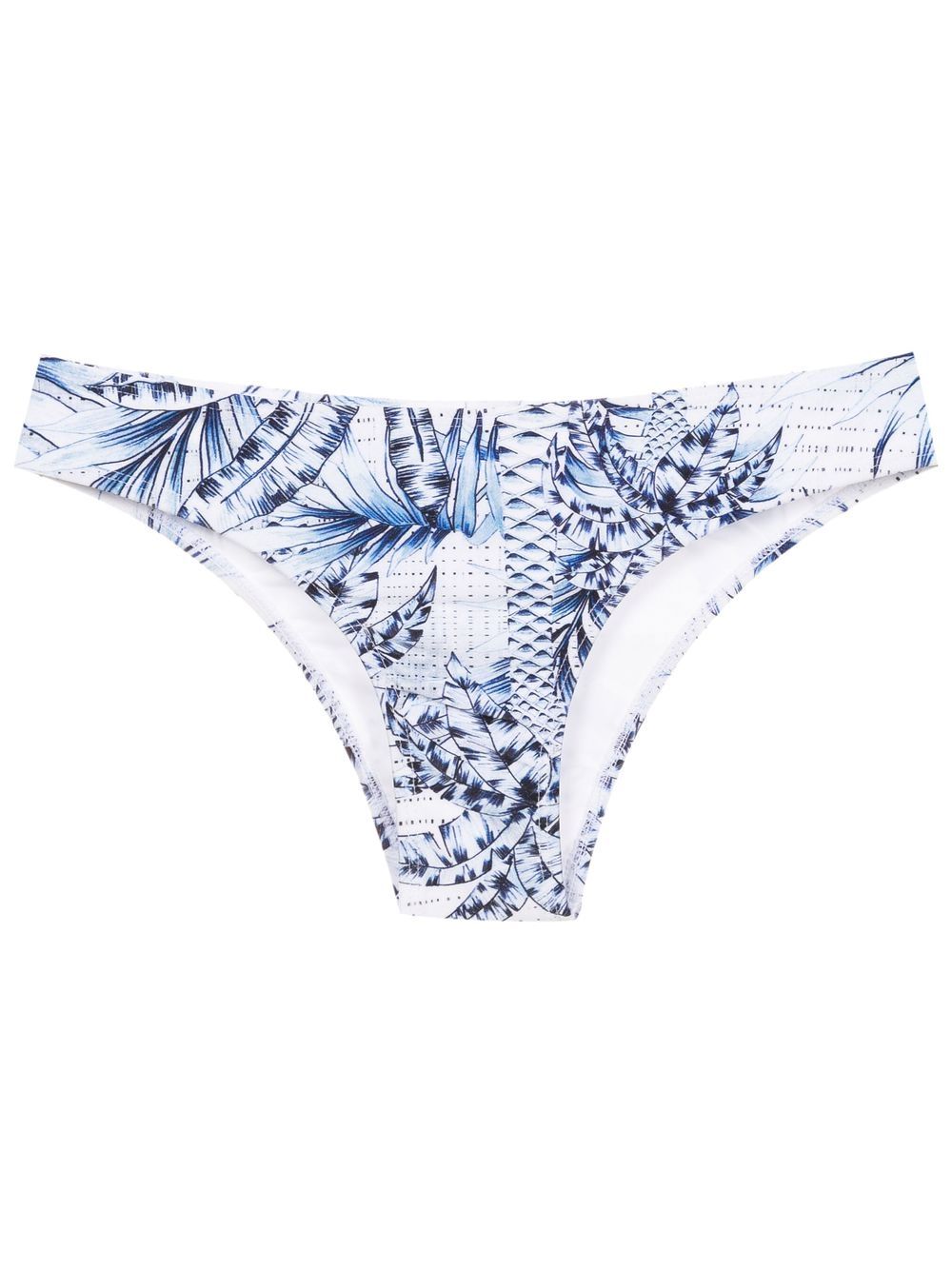Palm-tree print bikini bottoms - Blue