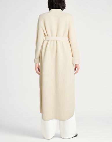Woman Coat Ivory Size 10 Virgin Wool, Cashmere