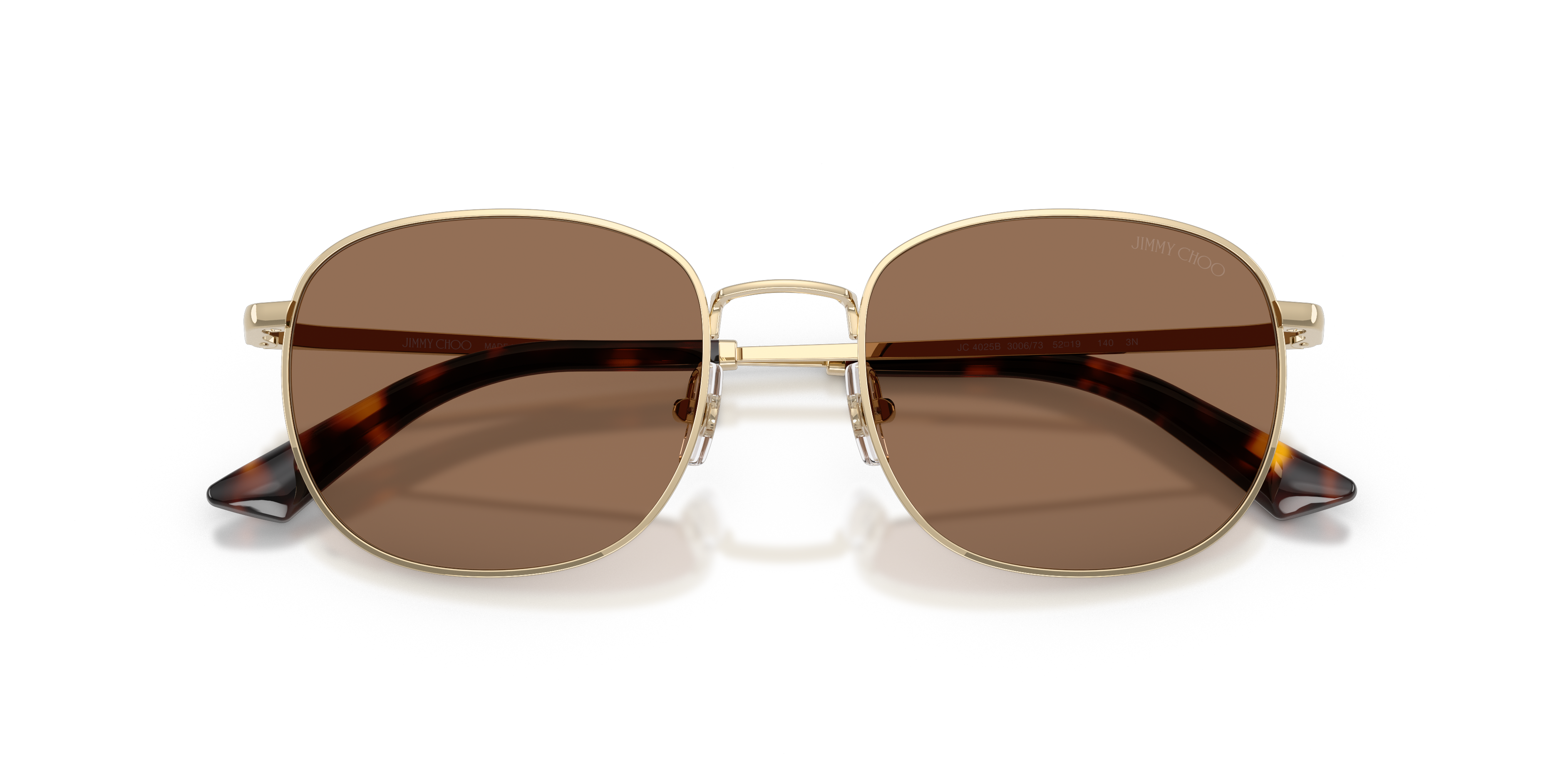 Jimmy Choo Donna Jimmy Choo JC4025B 300673 Occhiali da sole Metallo Oro Marrone Pantos Normale