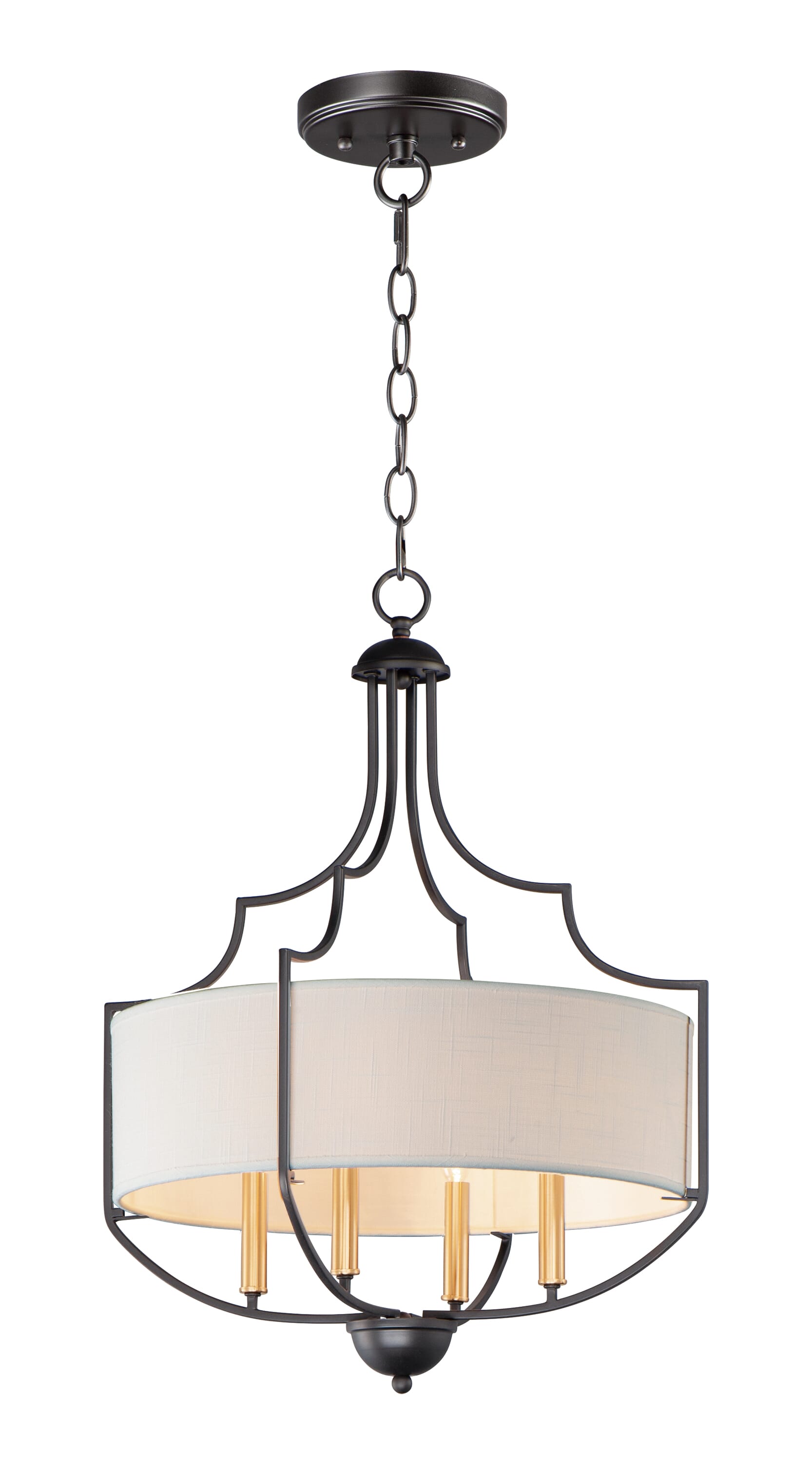 Maxim Savant 4-Light Transitional Chandelier in Bronze and Antique Brass - 25284WLBZAB
