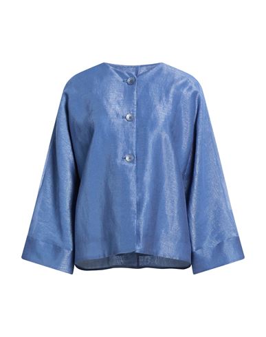 Woman Jacket Slate blue Size 8 Viscose, Polyester