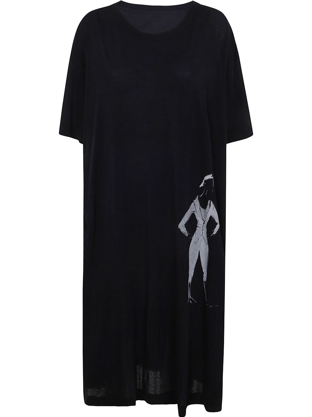 Graphic-print midi dress - Black