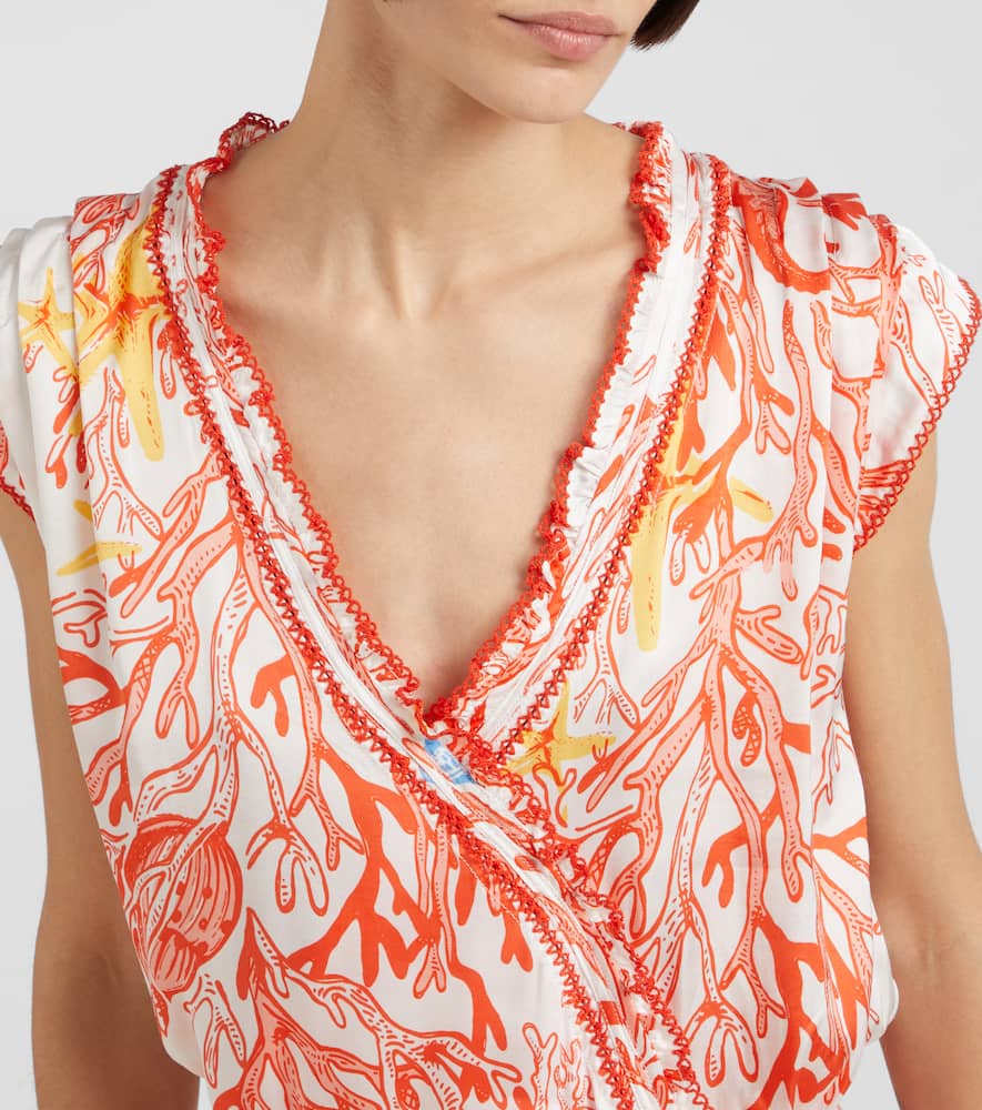 Estelle printed satin minidress