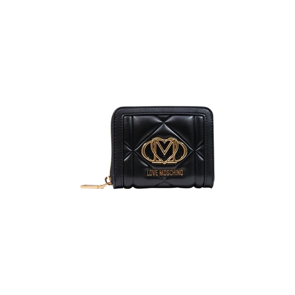 Quilted Polyurethane Wallet — Black