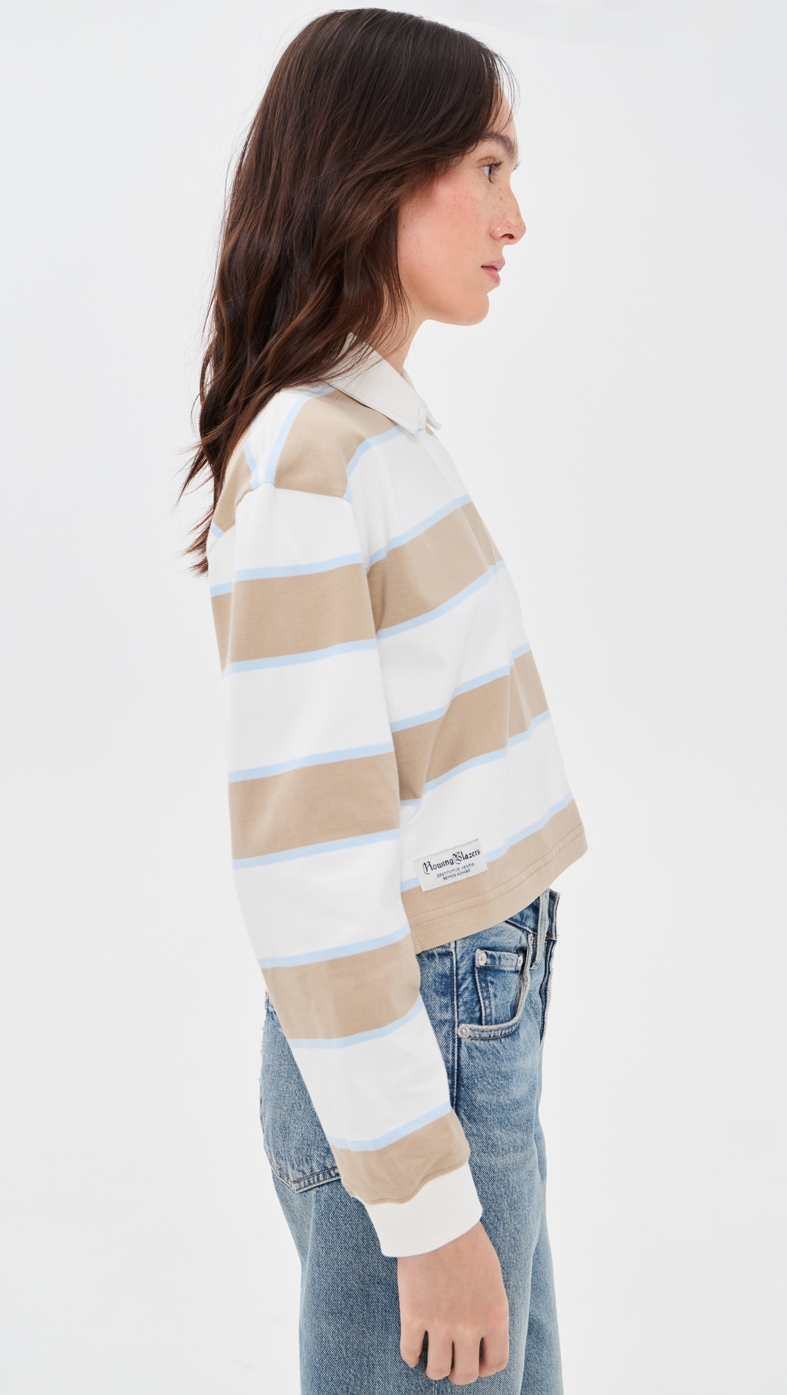 Cropped Striped Rugby Khaki Rugby Stripe