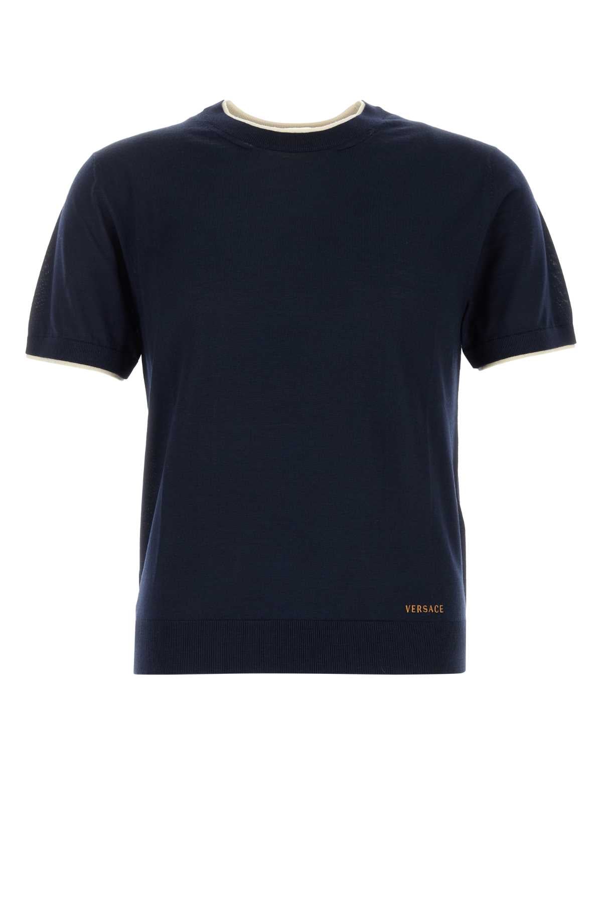 Wool Knit Sweater — Navy