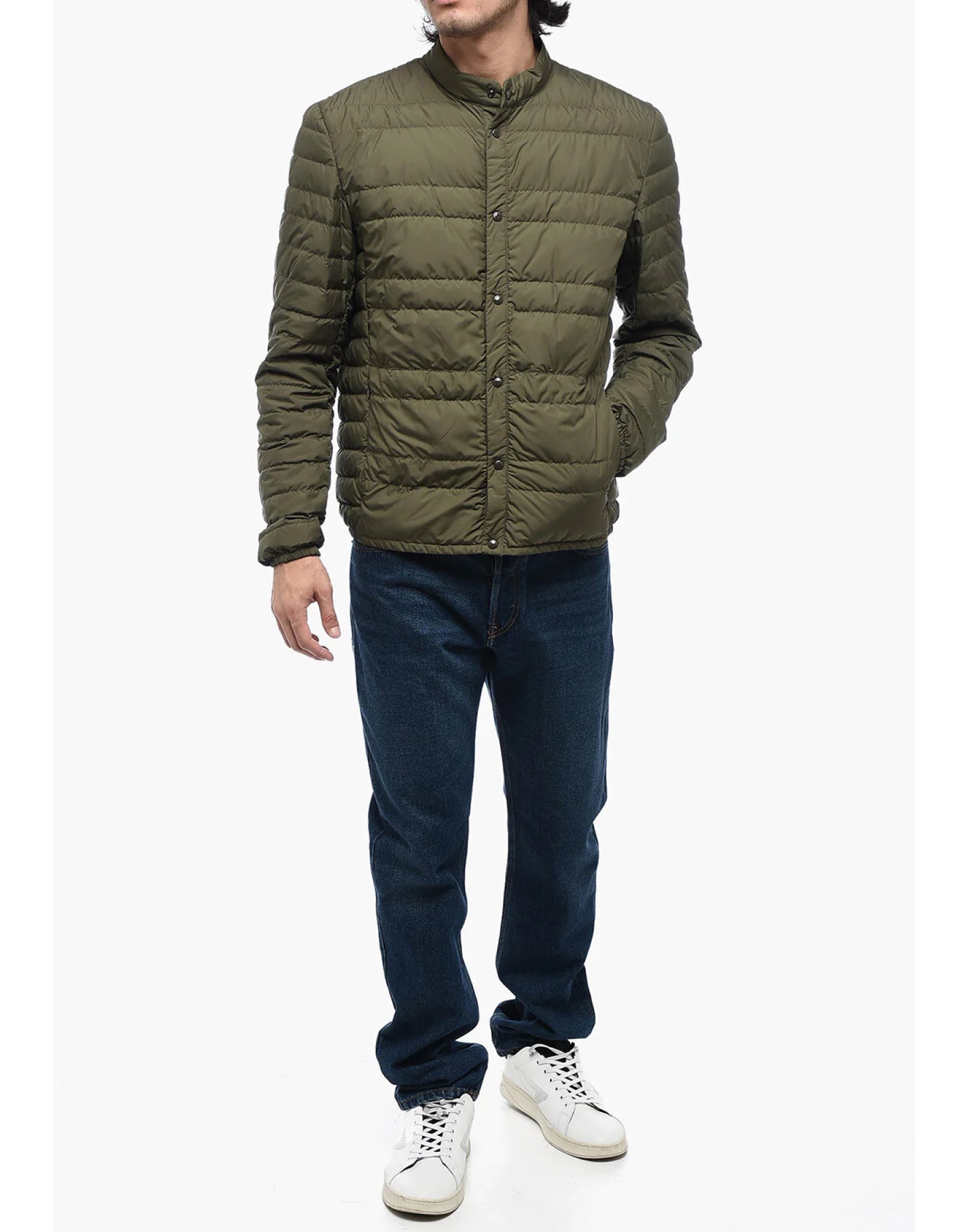 Light Quilted Down Down Jacket — Green