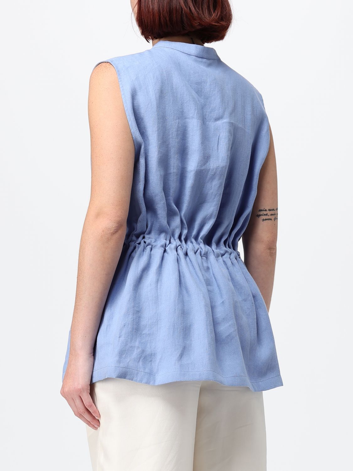 Top Woman color Gnawed Blue