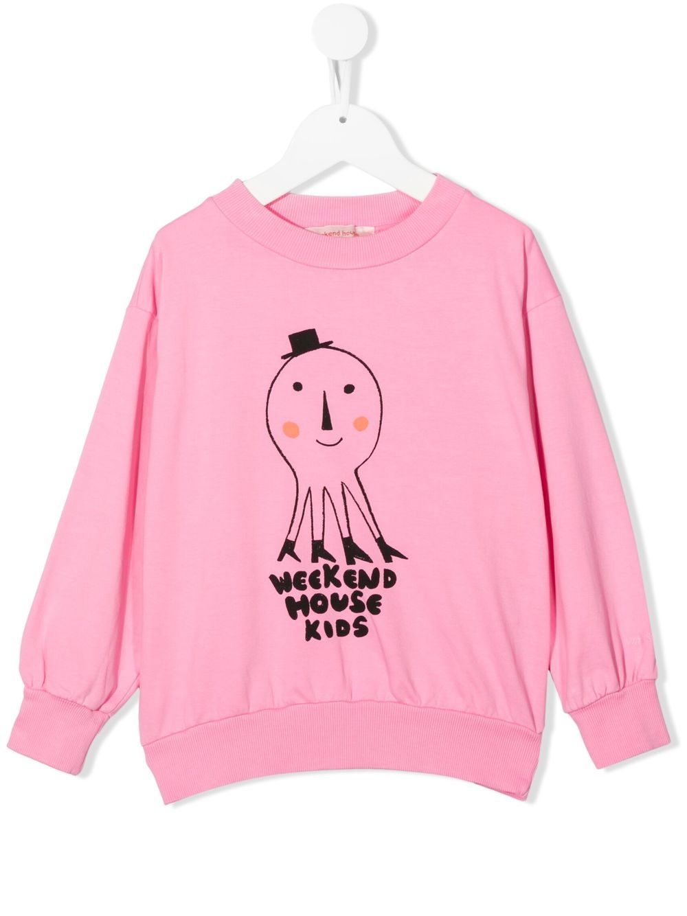 Weekend House Kids. logo-print long-sleeve sweatshirt - Pink