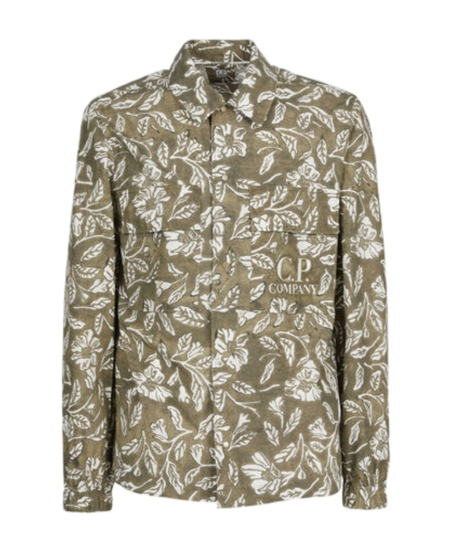 Floral-embroidered shirt