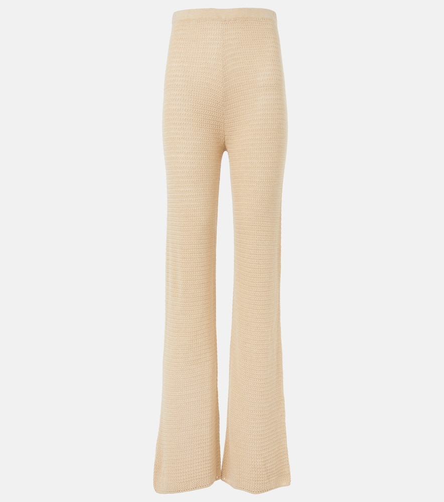 Lennon knitted cotton-blend flared pants