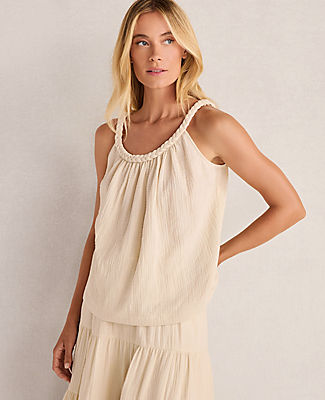 Ann Taylor Haven Well Within Organic Cotton Gauze Braided Top